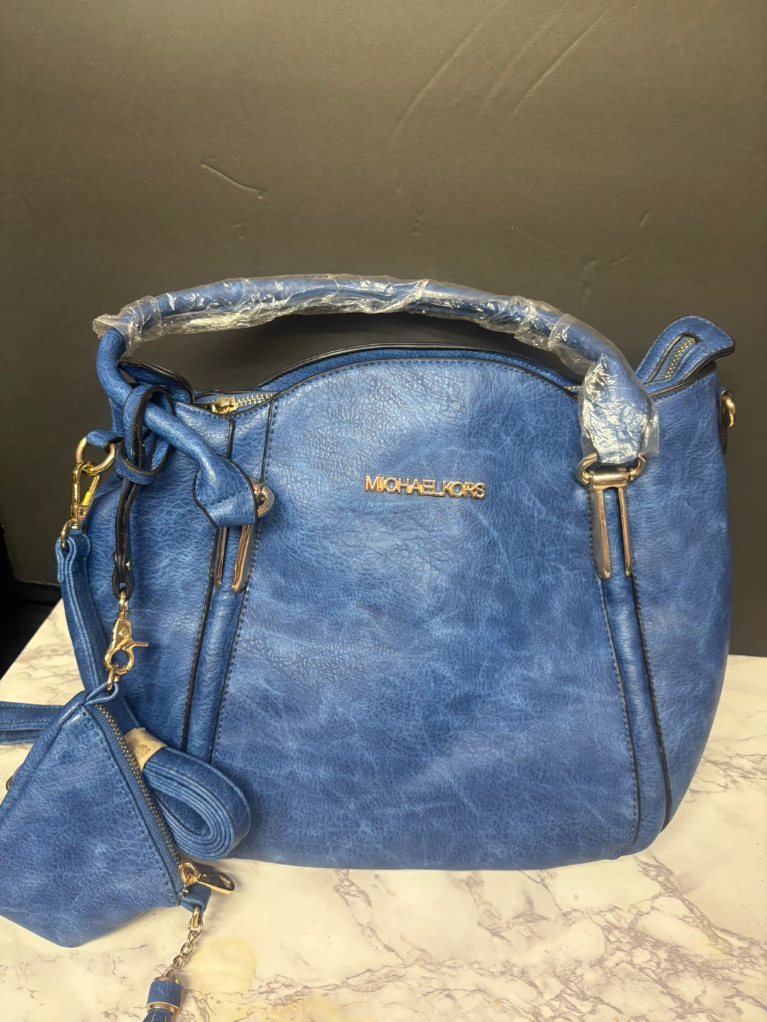 Michael Kors Blue Satchel Bag