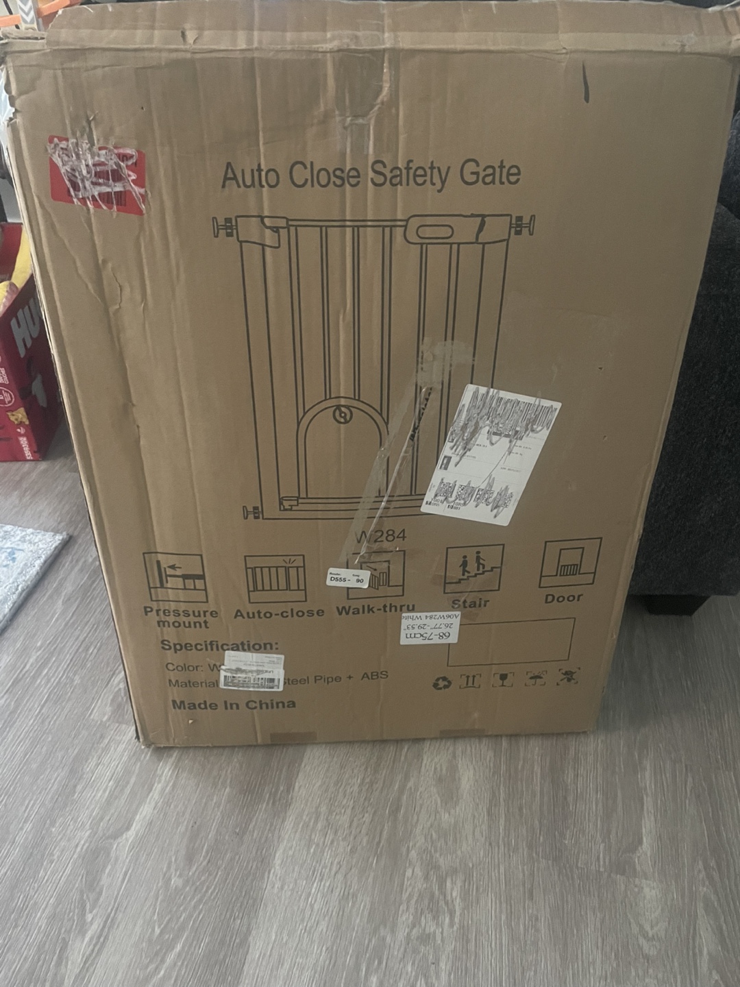 Auto Close Safety Gate - White