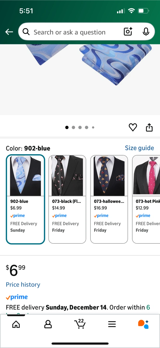 Alizeal Blue Pattern Tie + Pocket Square Set - New - photo 4