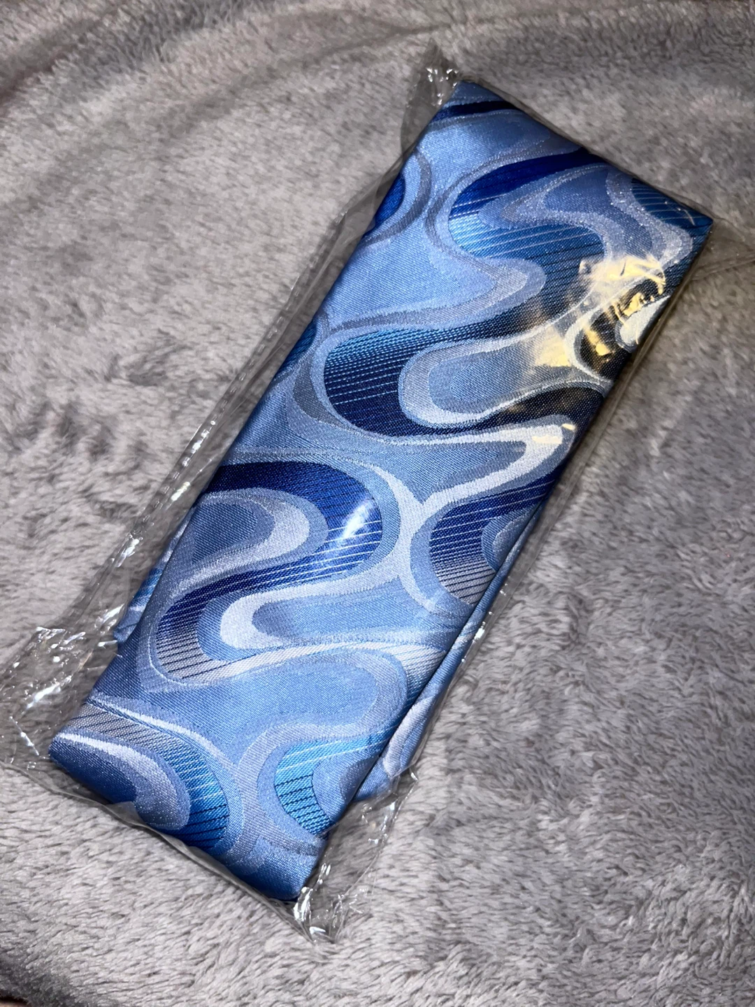 Alizeal Blue Pattern Tie + Pocket Square Set - New - photo 3