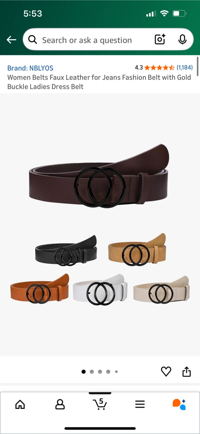 NBLYOS Women's Faux Leather Belt - Size L - photo 3
