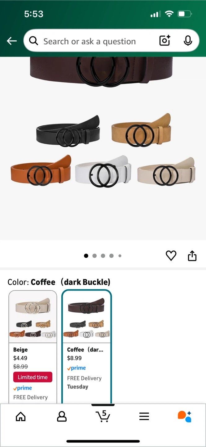 NBLYOS Women's Faux Leather Belt - Size L - photo 2