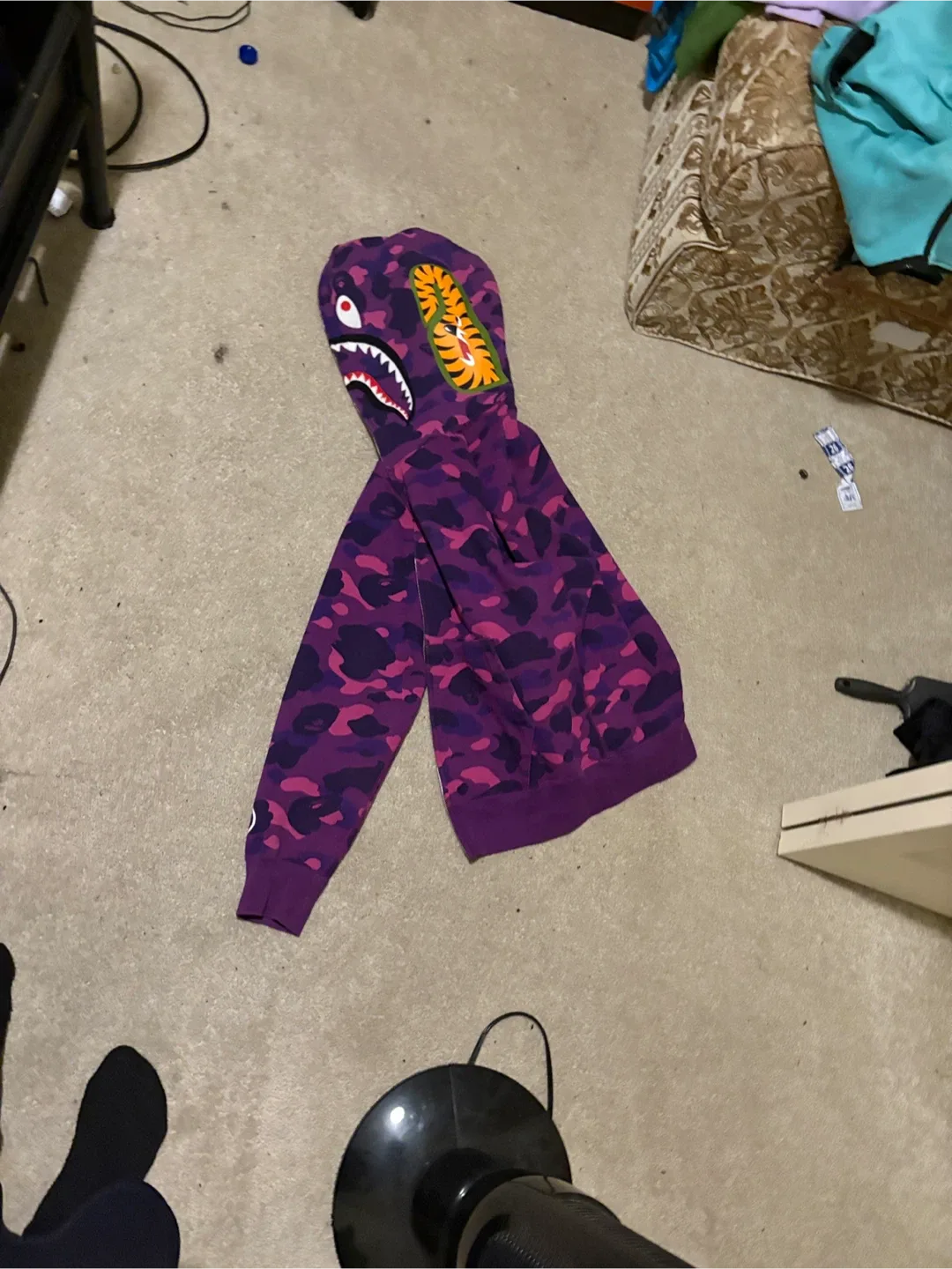BAPE Purple Camo Shark Hoodie
