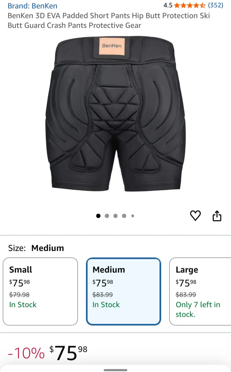 BenKen 3D Padded ski protection- Medium