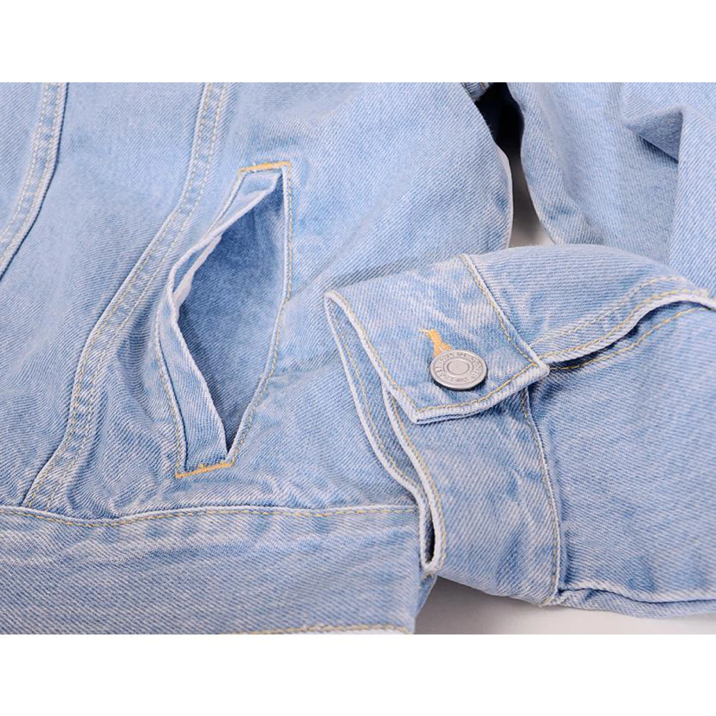 TOMMY HILFIGER UNISEX OVERSIZED DENIM JACKET ARCHIVE FLAG SZ L - photo 4