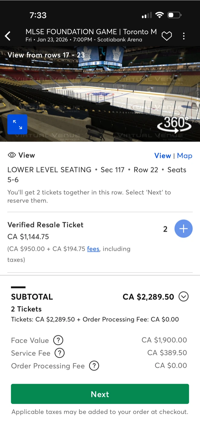 Toronto Maple Leafs vs Vegas Golden Knights Tickets - photo 2