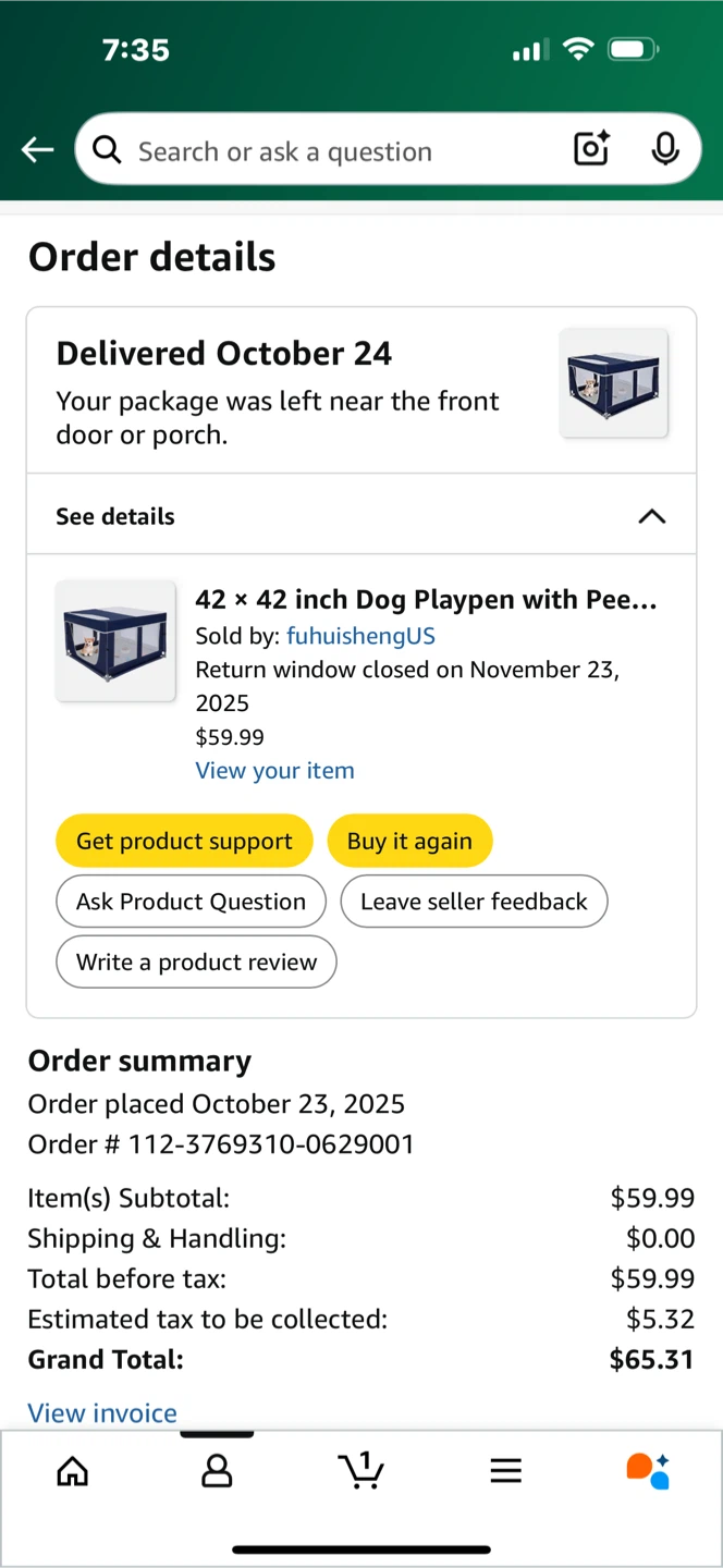 Zikopomi Dog Playpen 42x42 inch with Pee Pad - photo 2