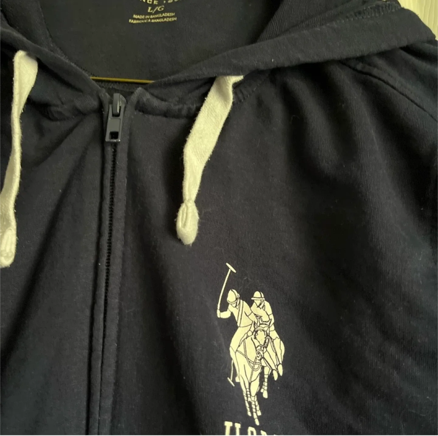 U.S. Polo Assn. Navy Blue Full Zip Hoodie - Large image indicator(2)