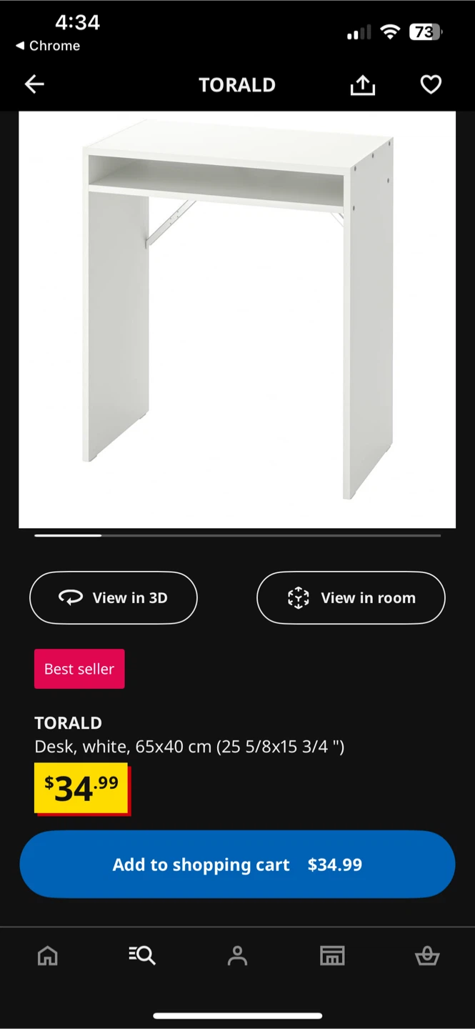 IKEA Torald Desk - White - 65x40 cm - photo 2