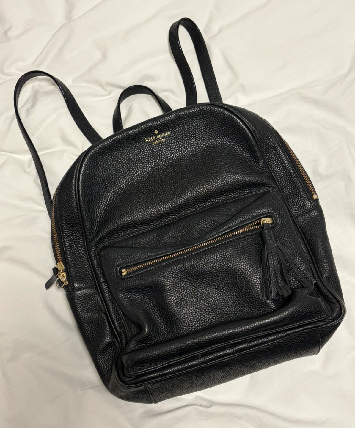 Kate Spade Black Leather Backpack