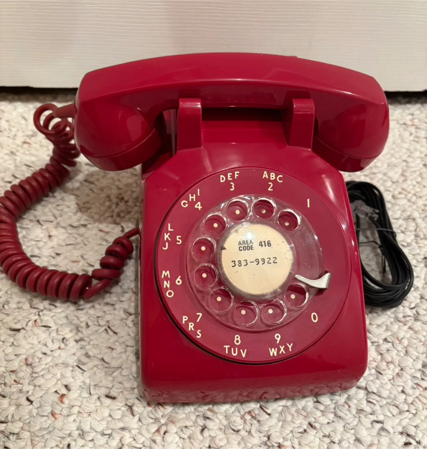 Vintage Red Rotary Dial Telephone