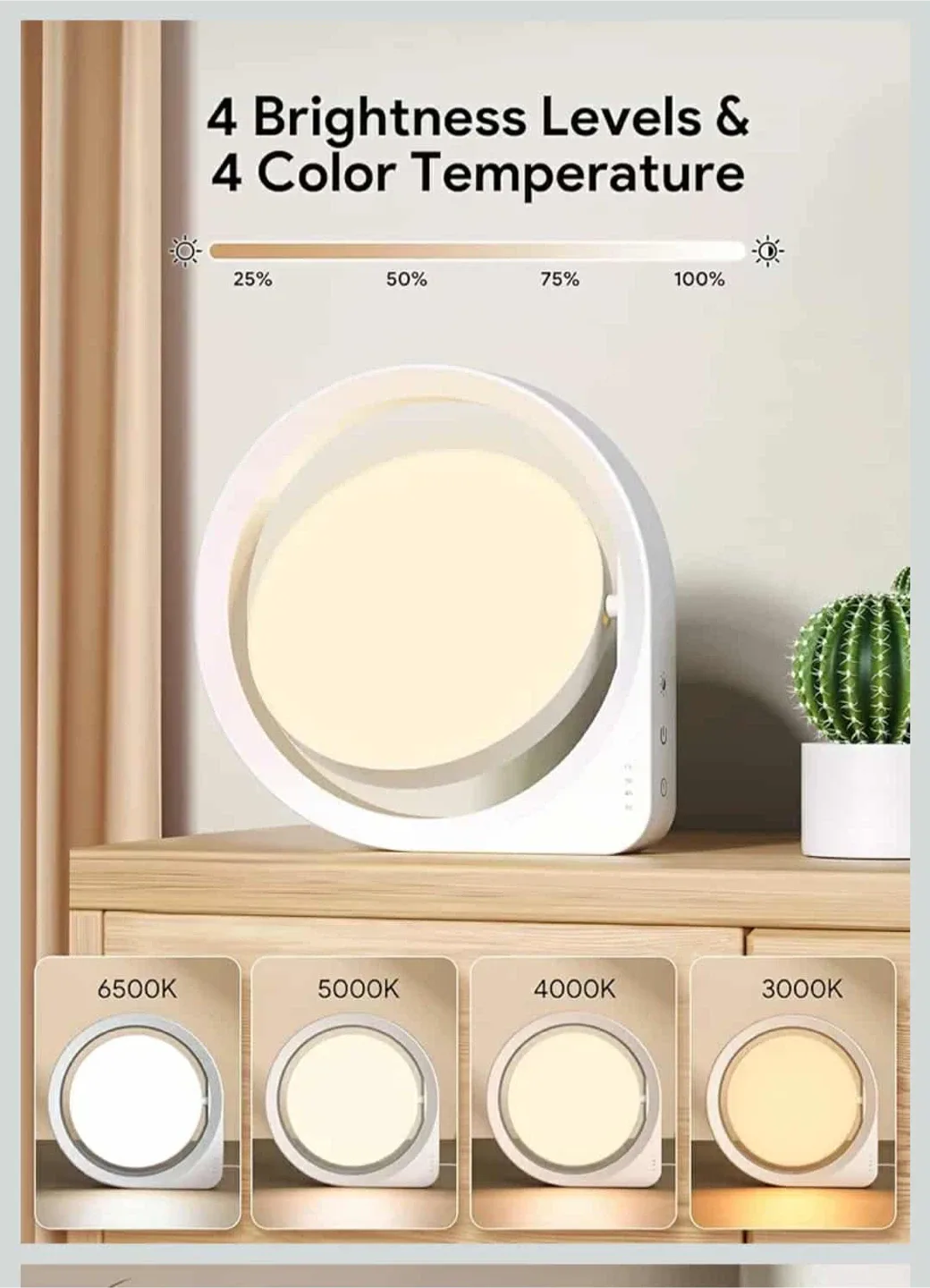 Rotating LED Desk Lamp, Adjustable Brightness image indicator(3)