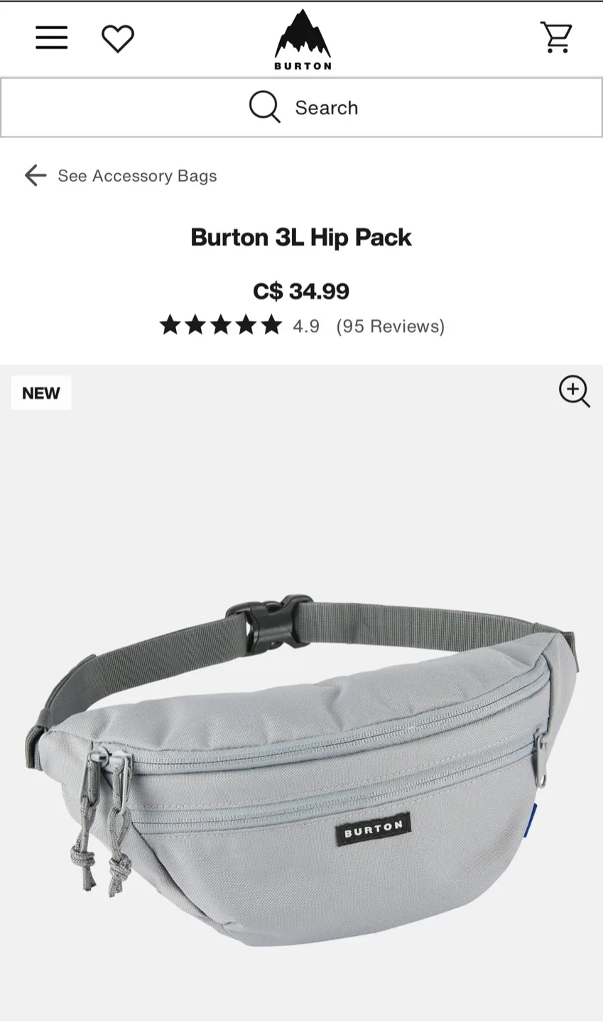 New Burton 3L Hip Pack - Grey image indicator(2)