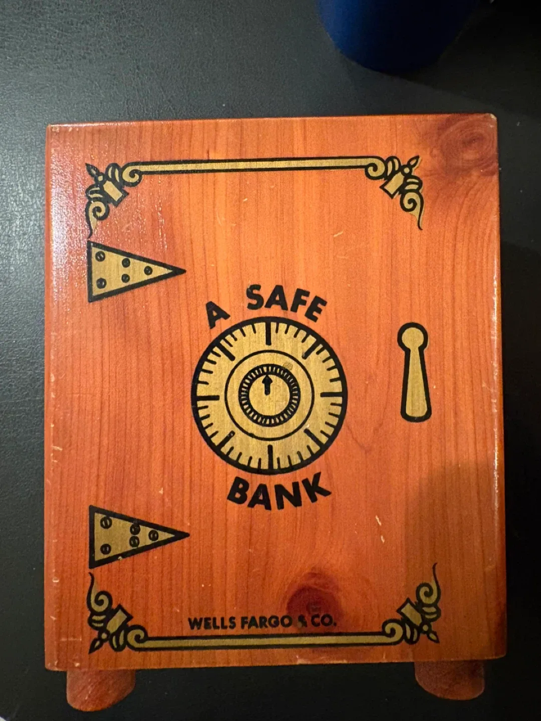 Vintage Wells Fargo Wooden Safe Bank