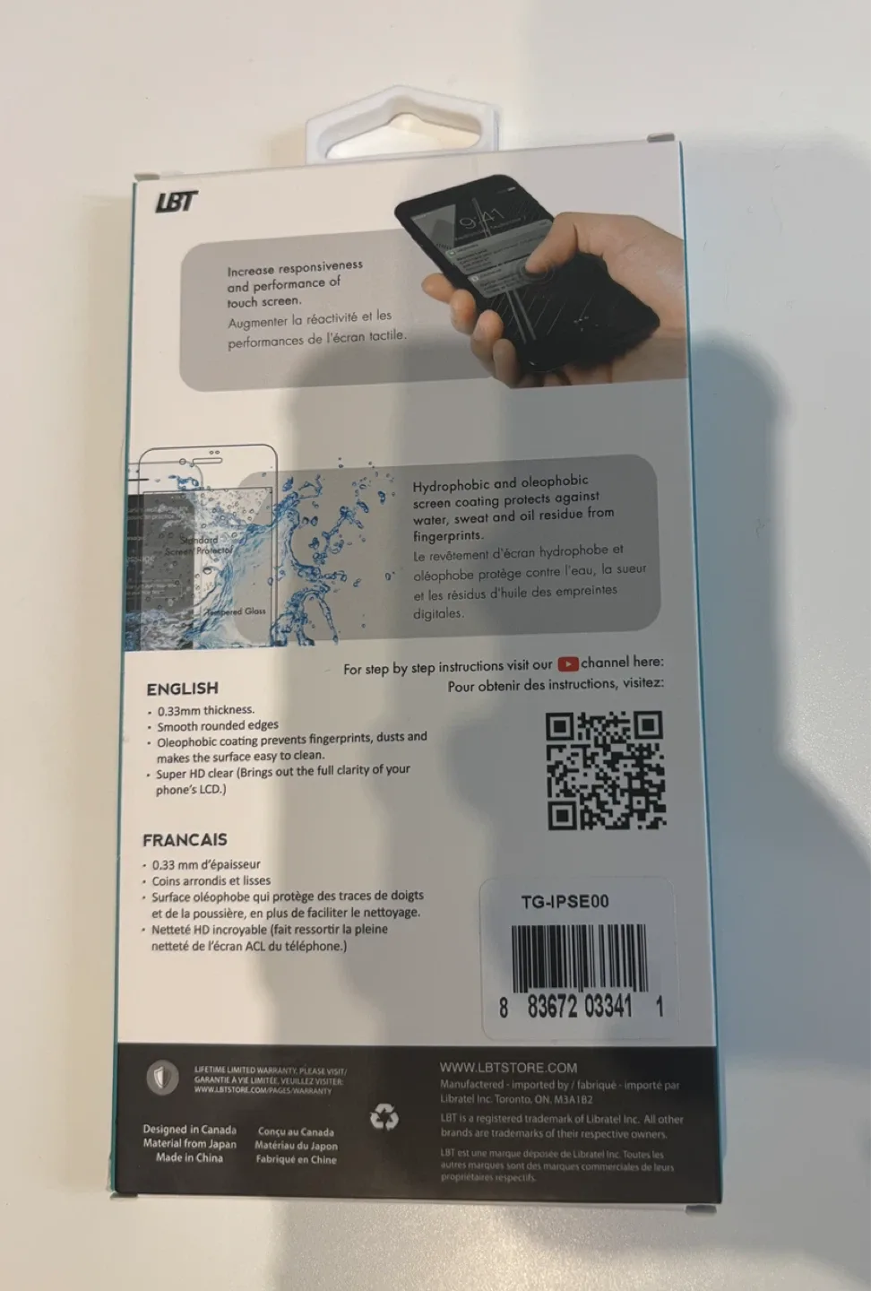 New LBT Tempered Glass Screen Protector iPhone SE3/7/8 image indicator(2)