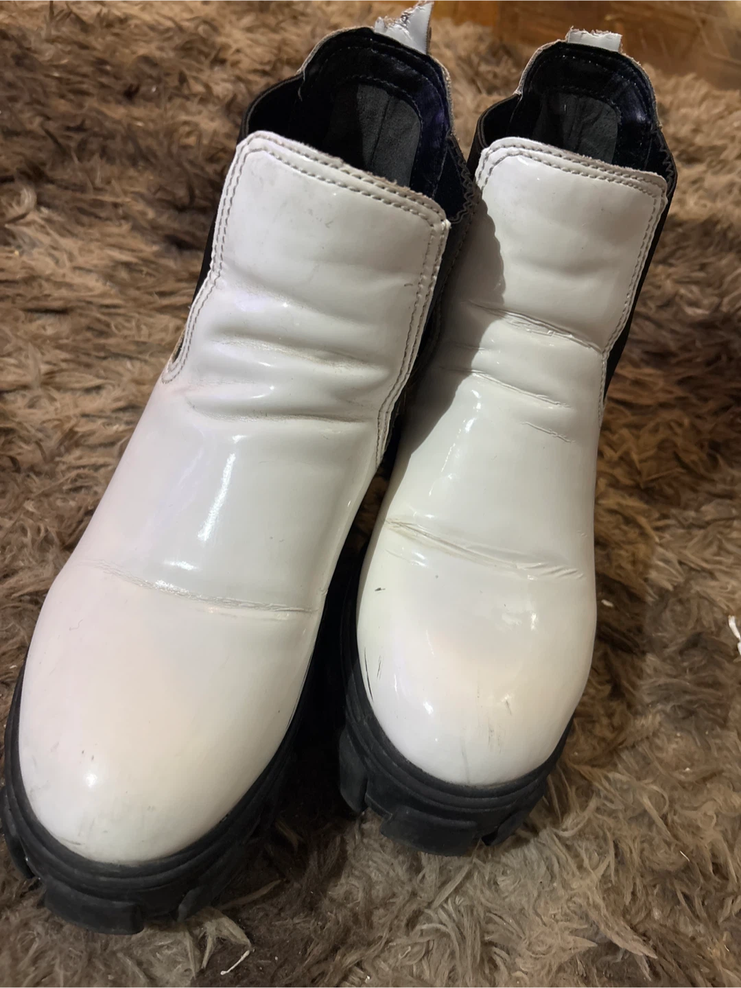 White Platform Boots - Size 9