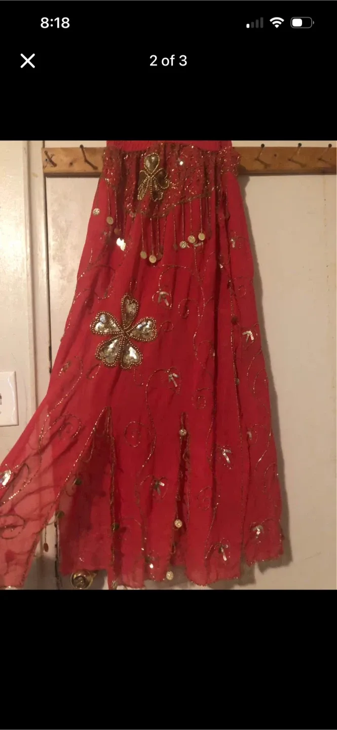 Red Belly Dancing Costume
