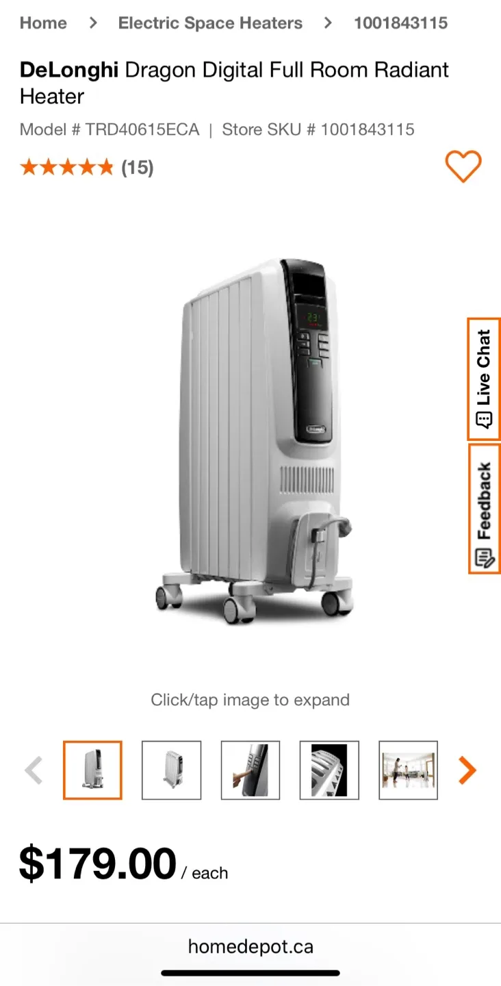 DeLonghi Electric Space Heater image indicator(7)