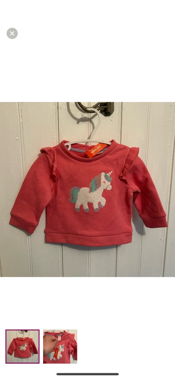 Joe Fresh Unicorn Top - Size 3-6M