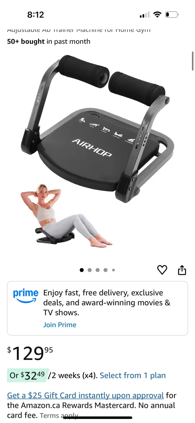 AIRHOP Adjustable Ab Trainer - New!