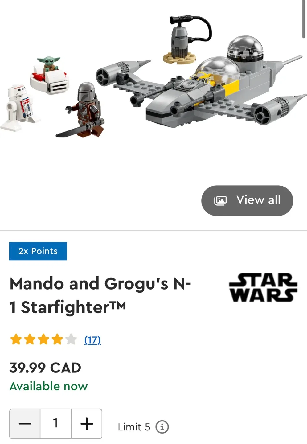 Lego Star Wars Mando and Grogu's N-1 Starfighter™ 75410 image indicator(5)