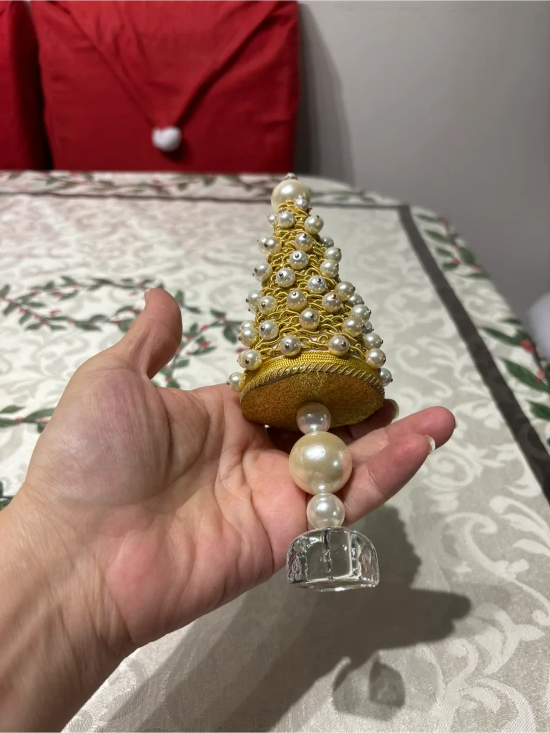 Mini Pearl & Gold Christmas Tree image indicator(2)