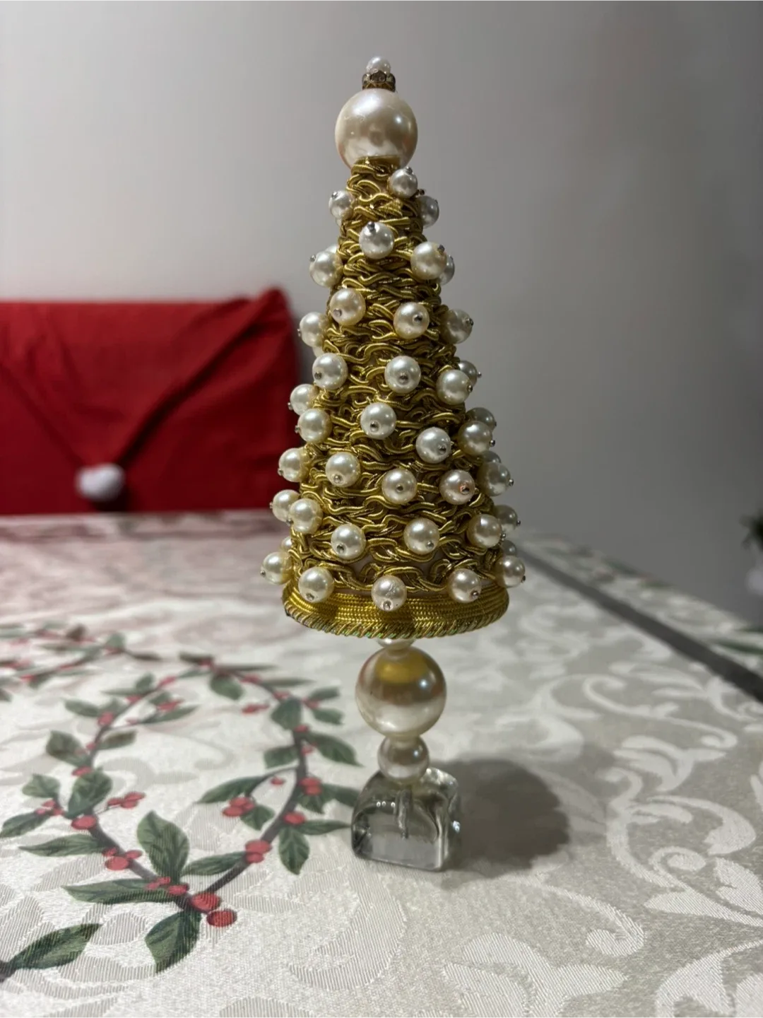 Mini Pearl & Gold Christmas Tree image indicator(6)