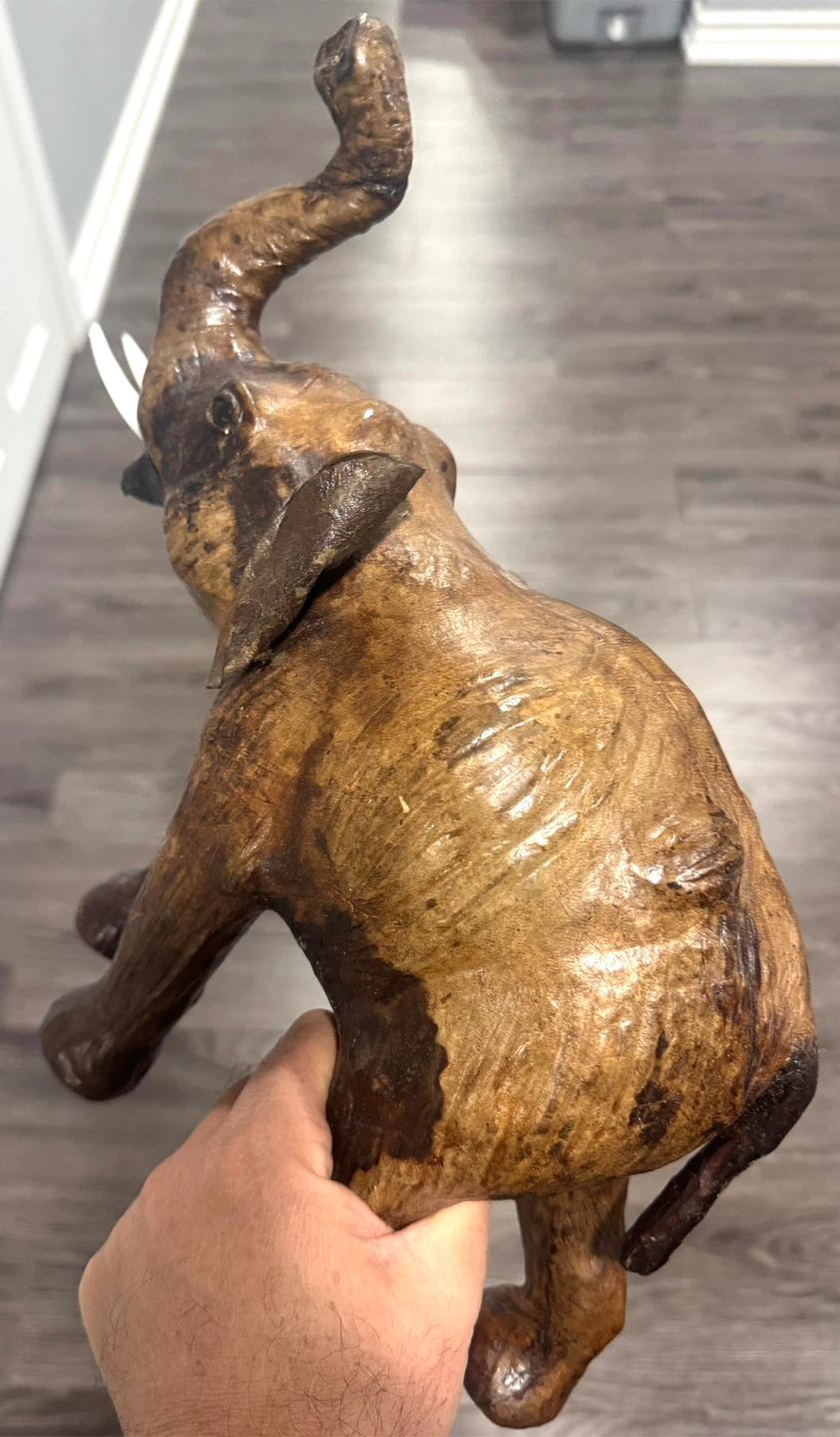Genuine Leather Elephant Figurine great collection item - photo 2