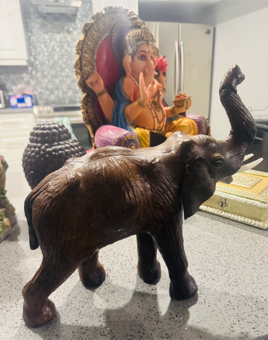 Genuine Leather Elephant Figurine great collection item - photo 5