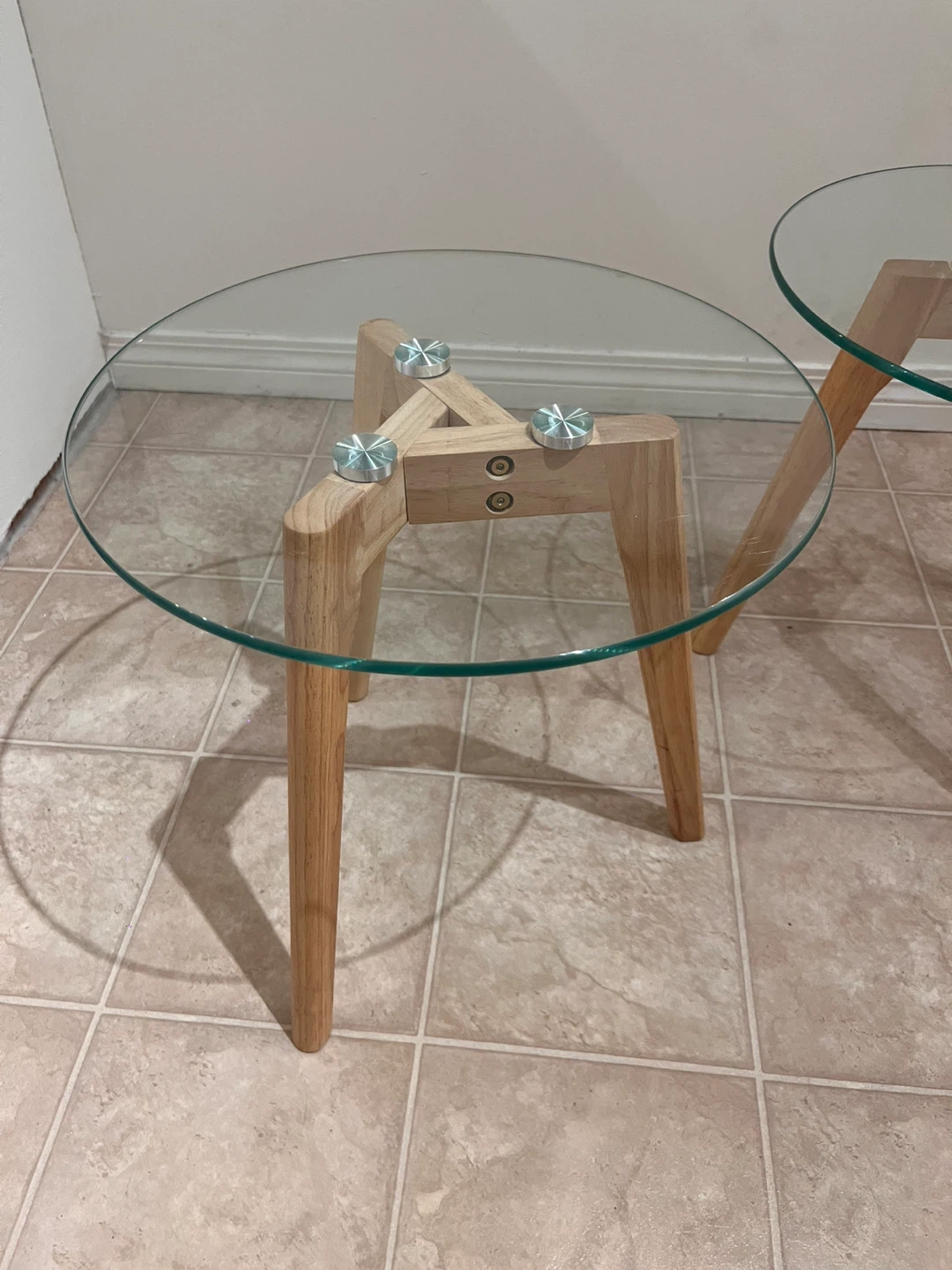 Glass Top Side Tables - Set of 2 - photo 2