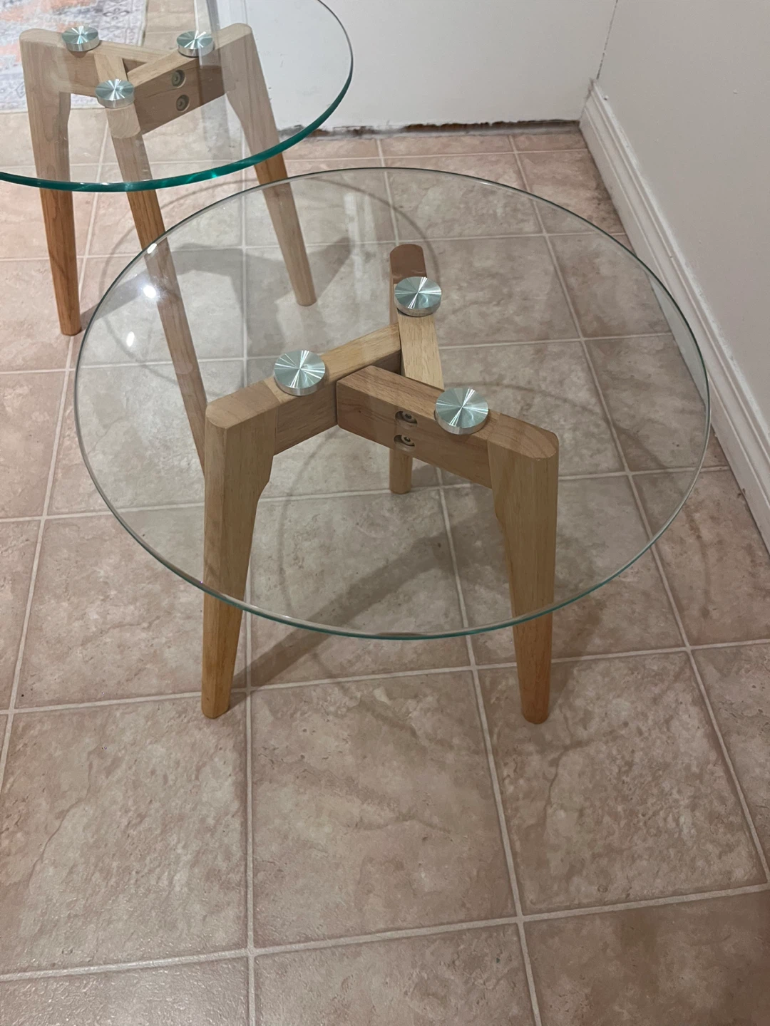 Glass Top Side Tables - Set of 2 - photo 3
