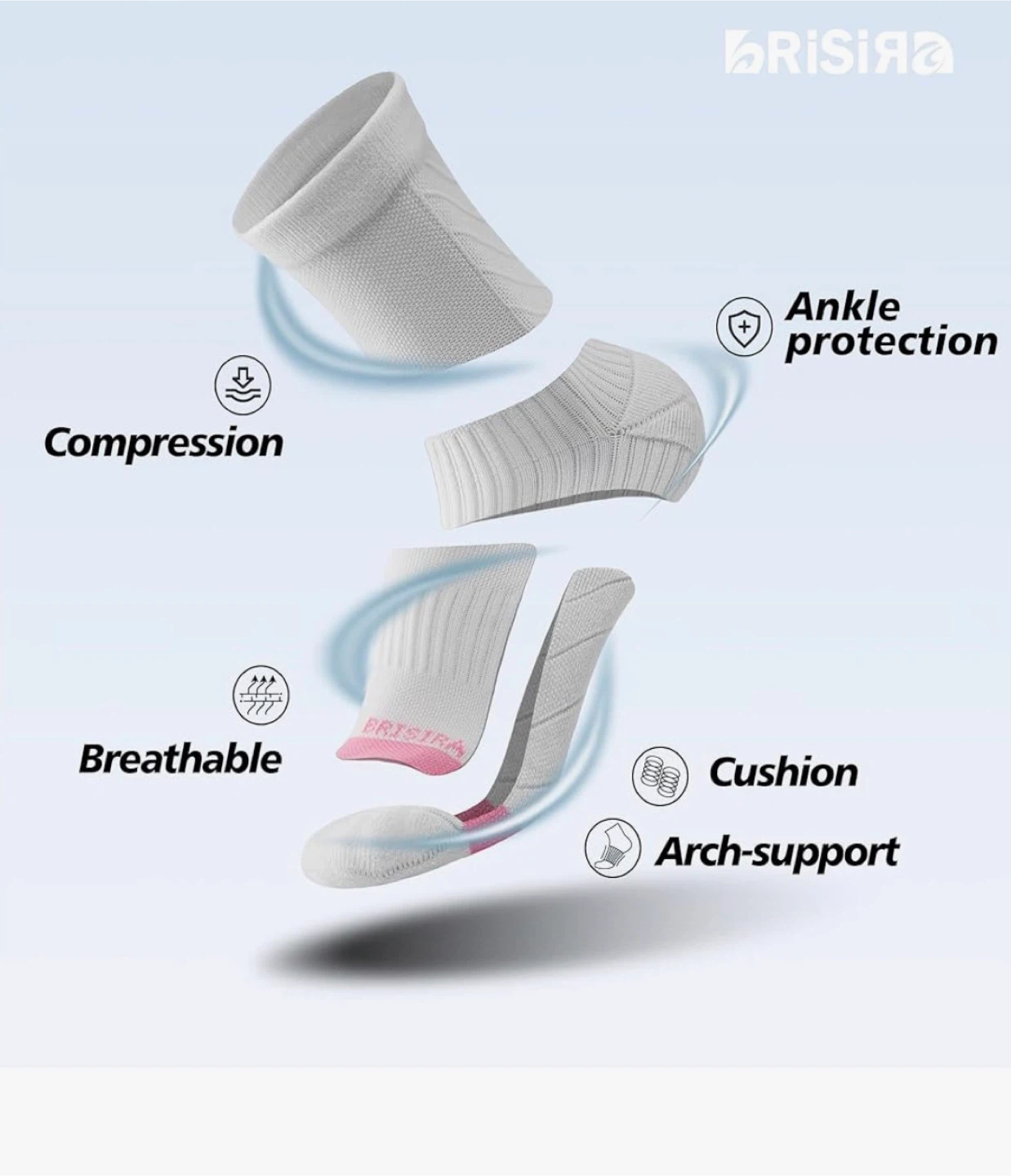 BRISIRA Ankle Socks US Size 5-8 - photo 5