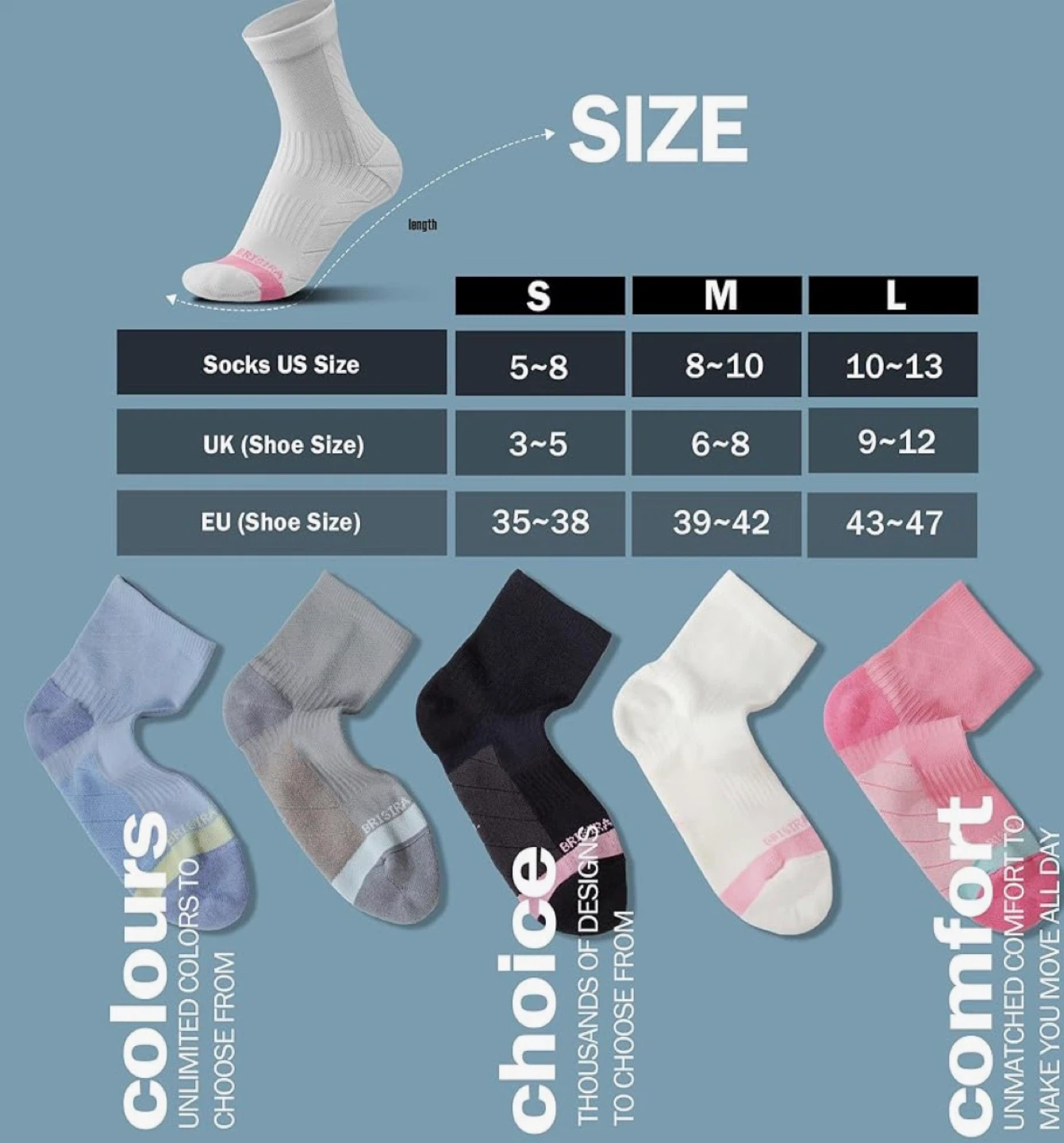 BRISIRA Ankle Socks US Size 5-8 - photo 2