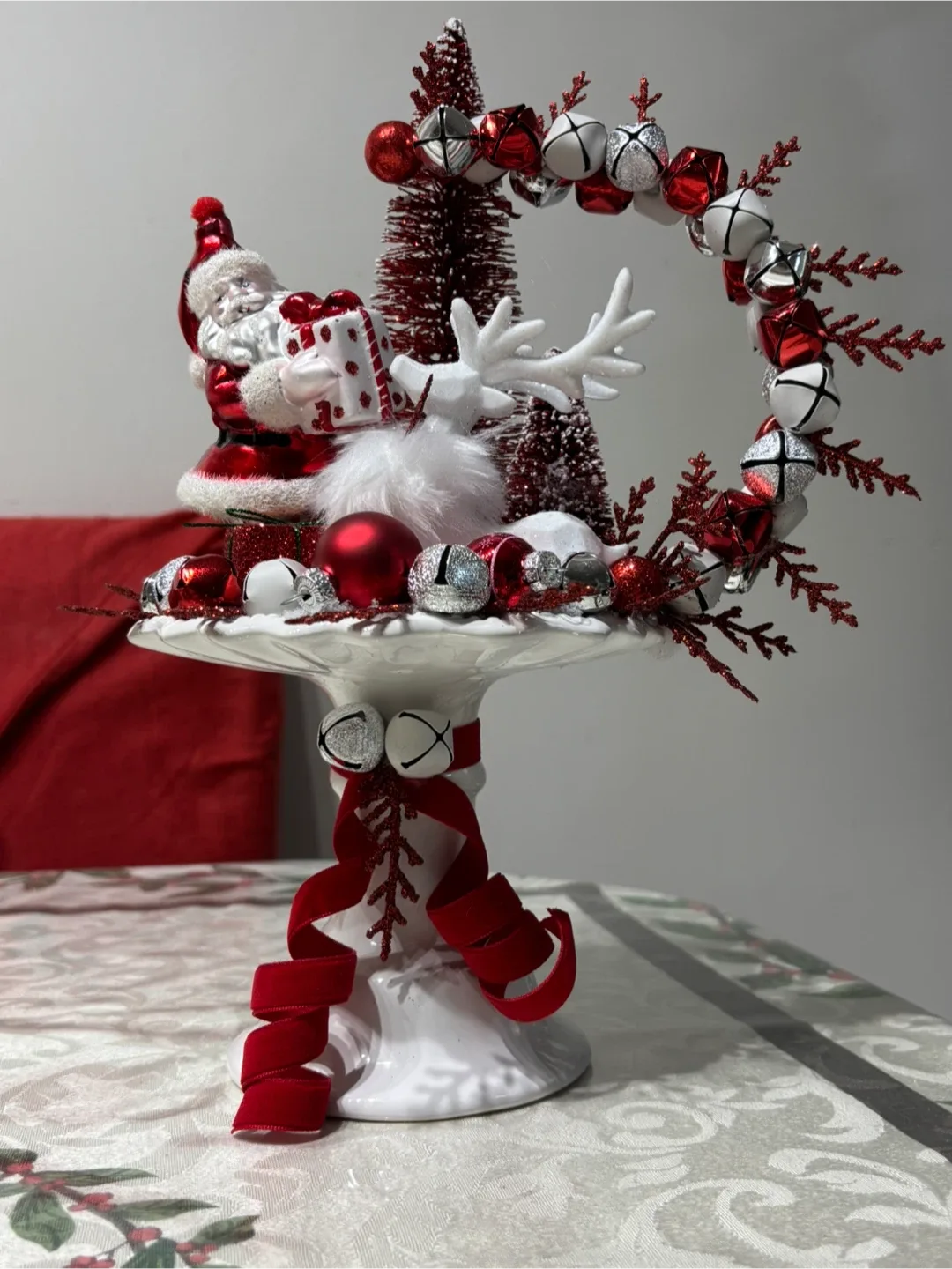 Christmas Centerpiece with Santa & Reindeer