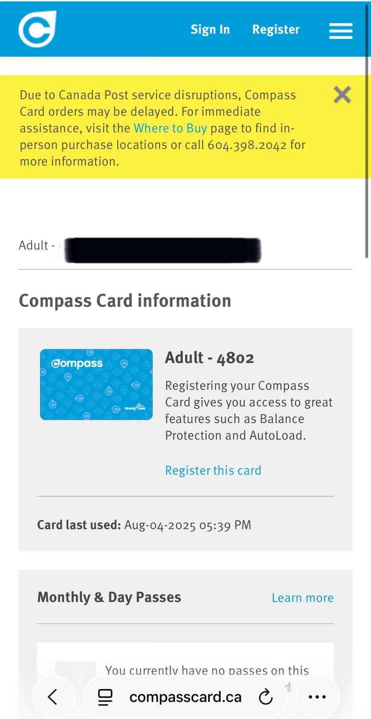 Compass Card (Active & Unregistered)Vancouver - photo 2