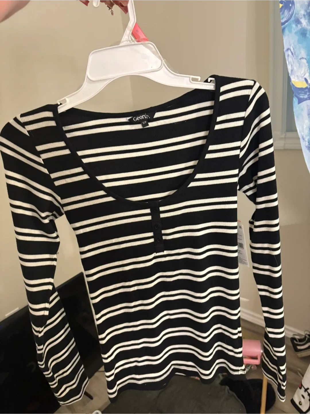 George Striped Long Sleeve Top - Size S