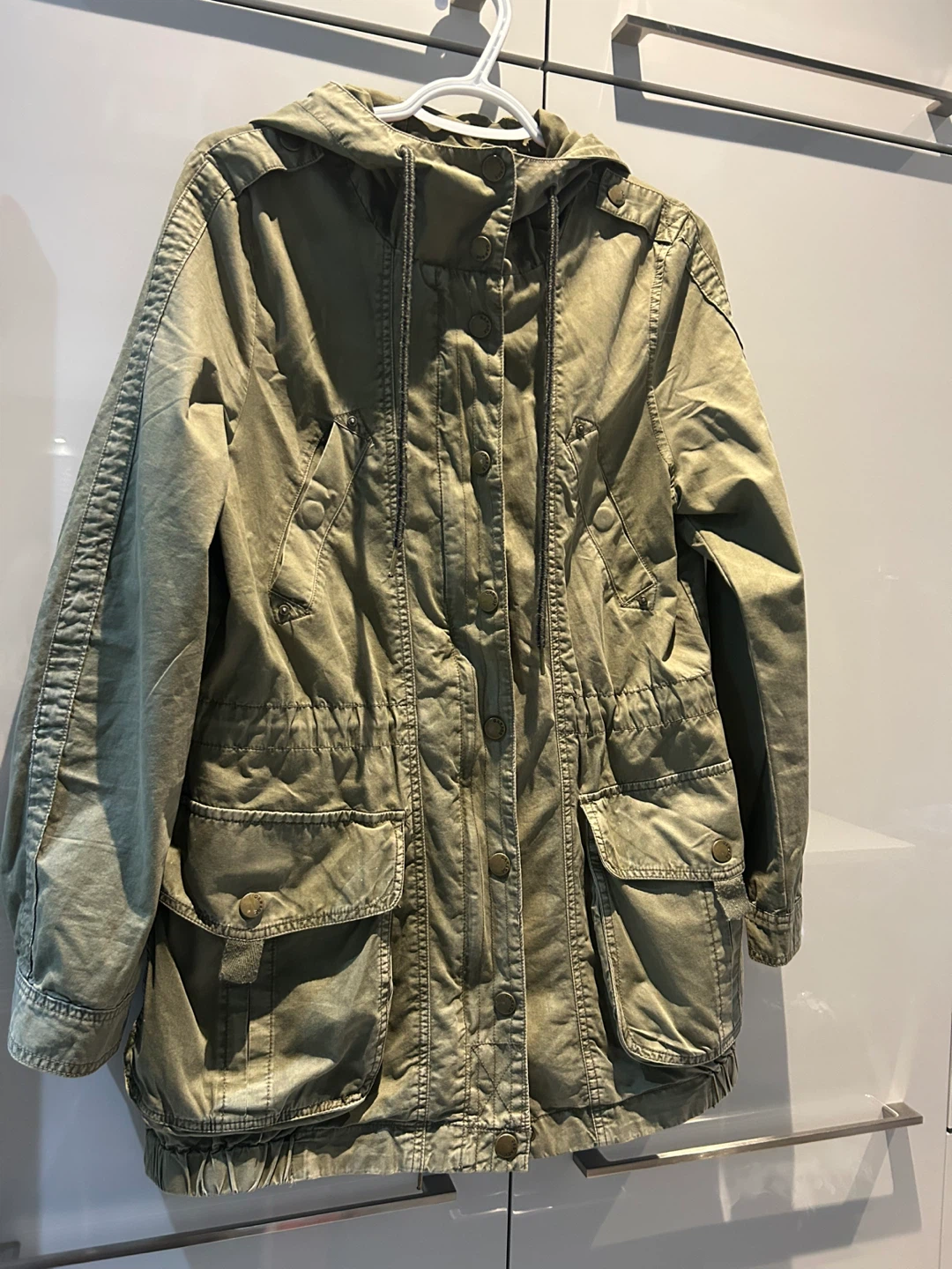 Garage Military Green Hooded Jacket