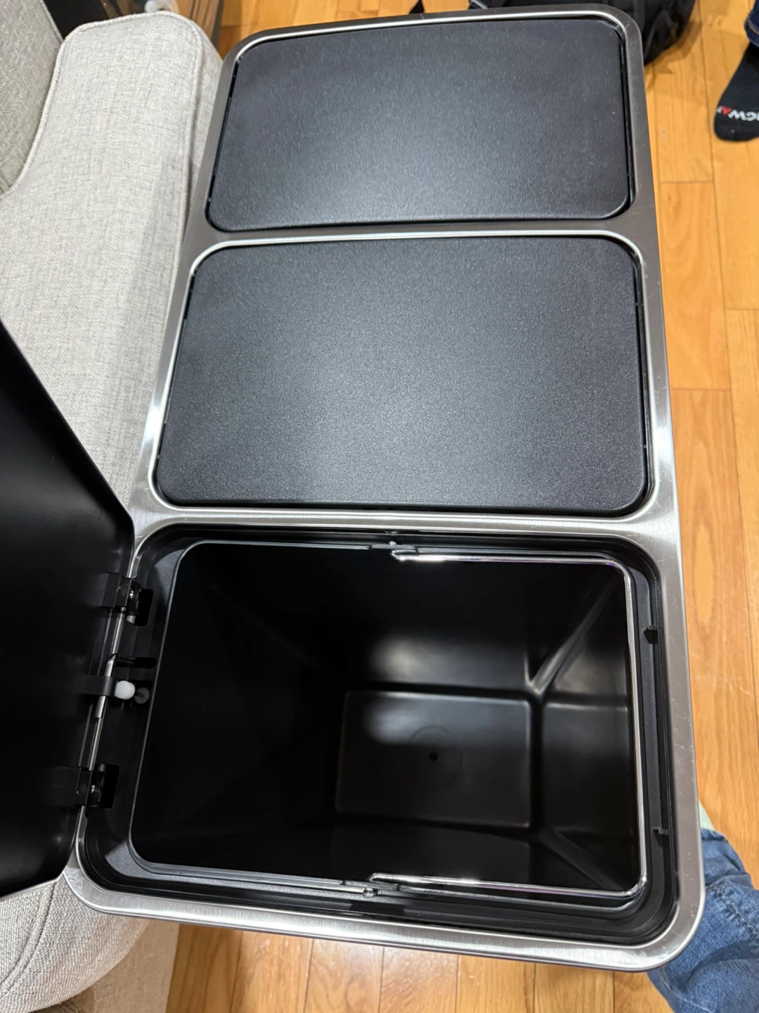 New SONGMICS Triple Trash Can - Stainless Steel - photo 4