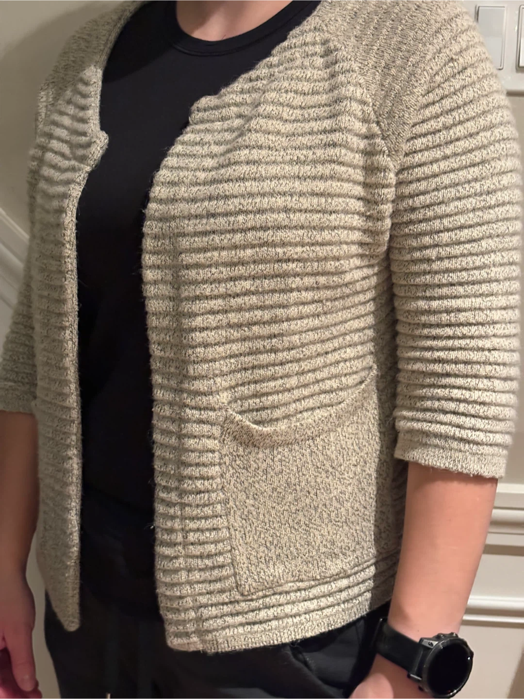 Beige Knit Cardigan