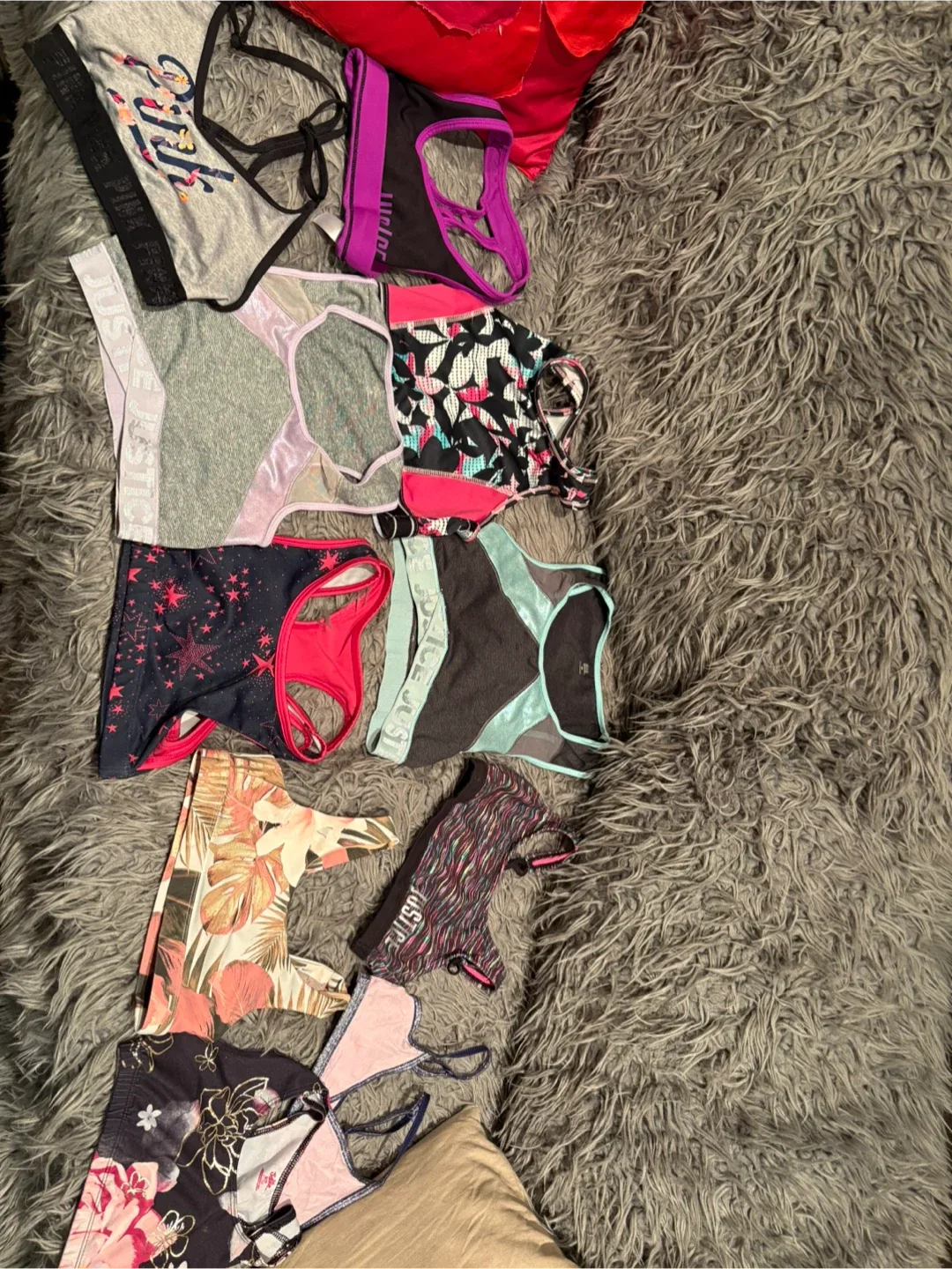 Lot of Girls' Sports Bras - Justice & Pink