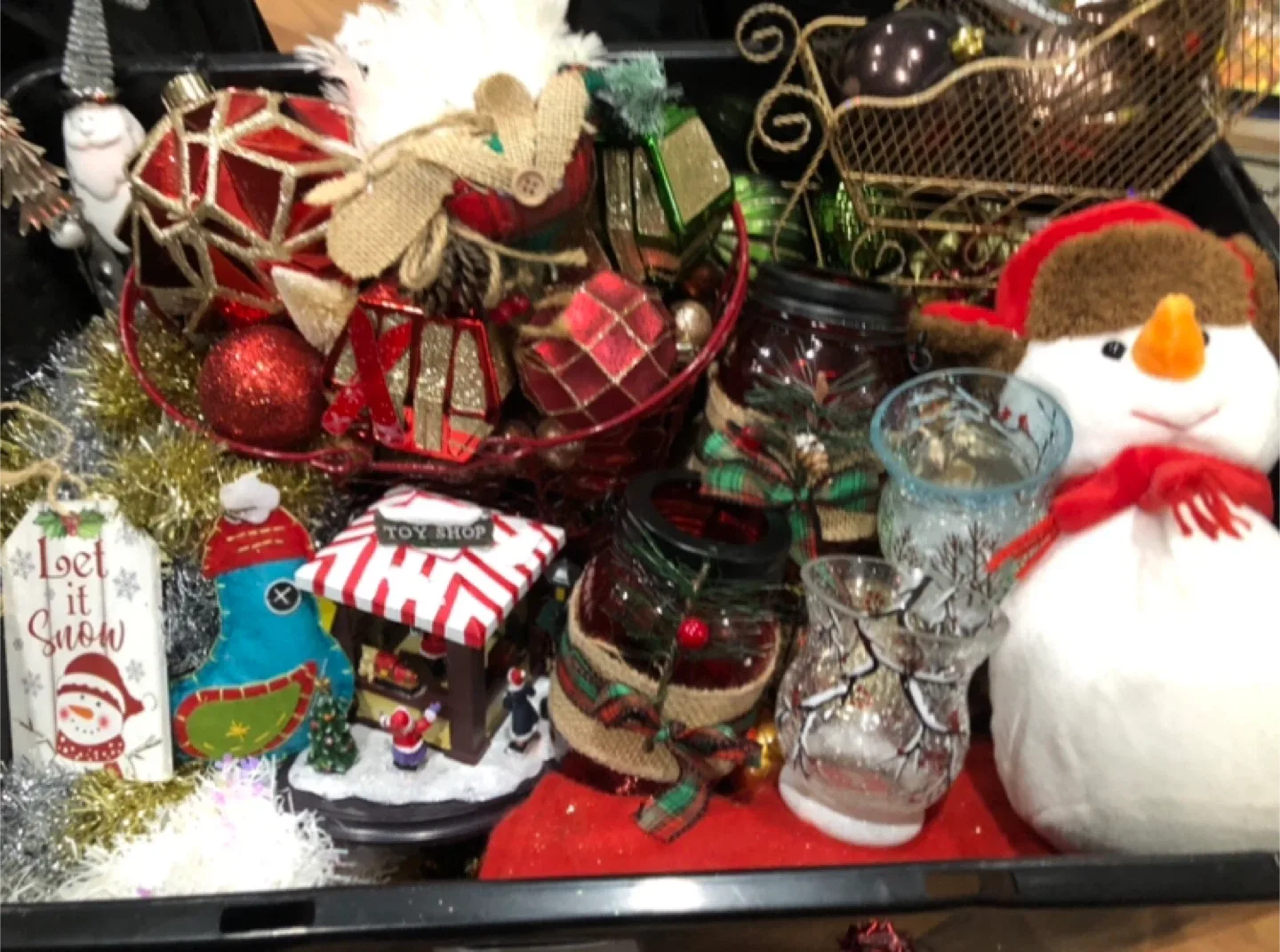 Large tote FULL of Christmas decorations!