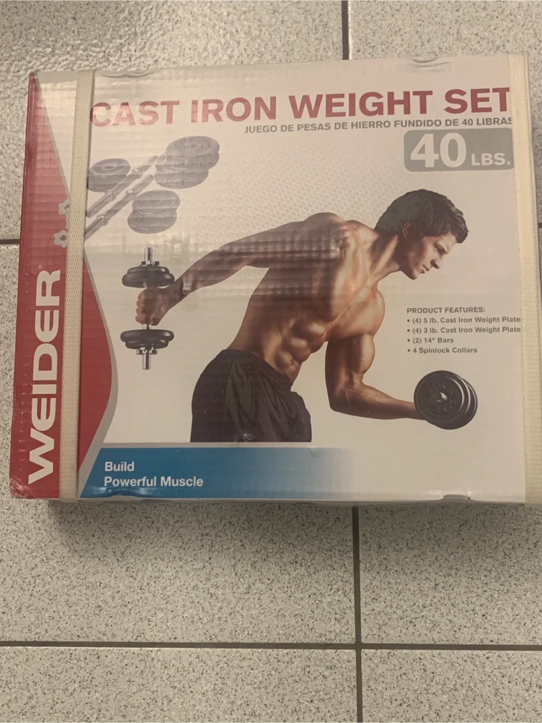 Weider 40 Lbs Cast Iron Weight Set. New unopened box