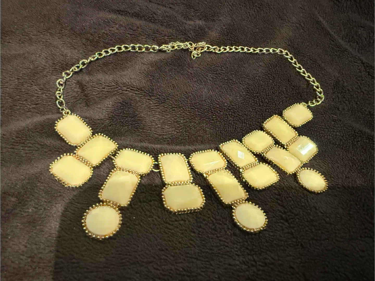 Statement Necklace - Gold & Cream