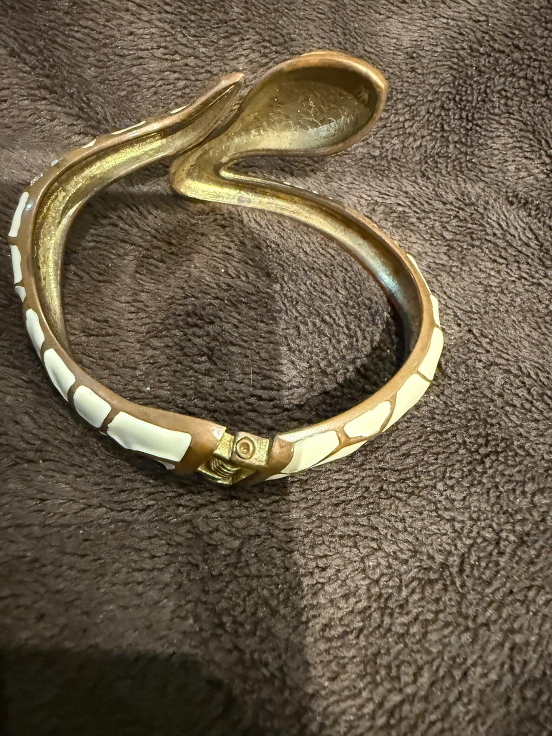 White & Gold Tone Snake Bangle - photo 3