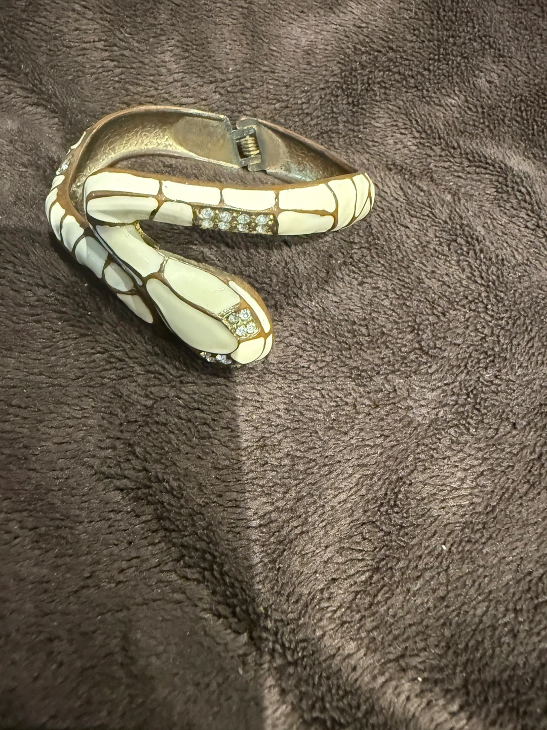 White & Gold Tone Snake Bangle - photo 2