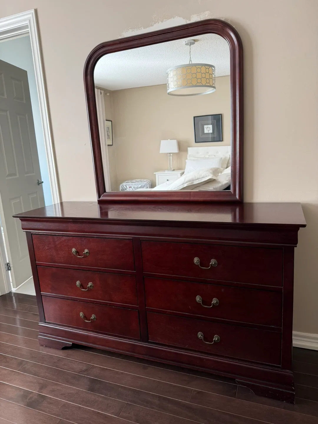Burgundy Dresser with Mirror - Great Condition!