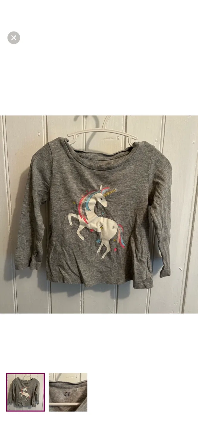 Baby Gap Unicorn Long Sleeve Shirt - Size 2