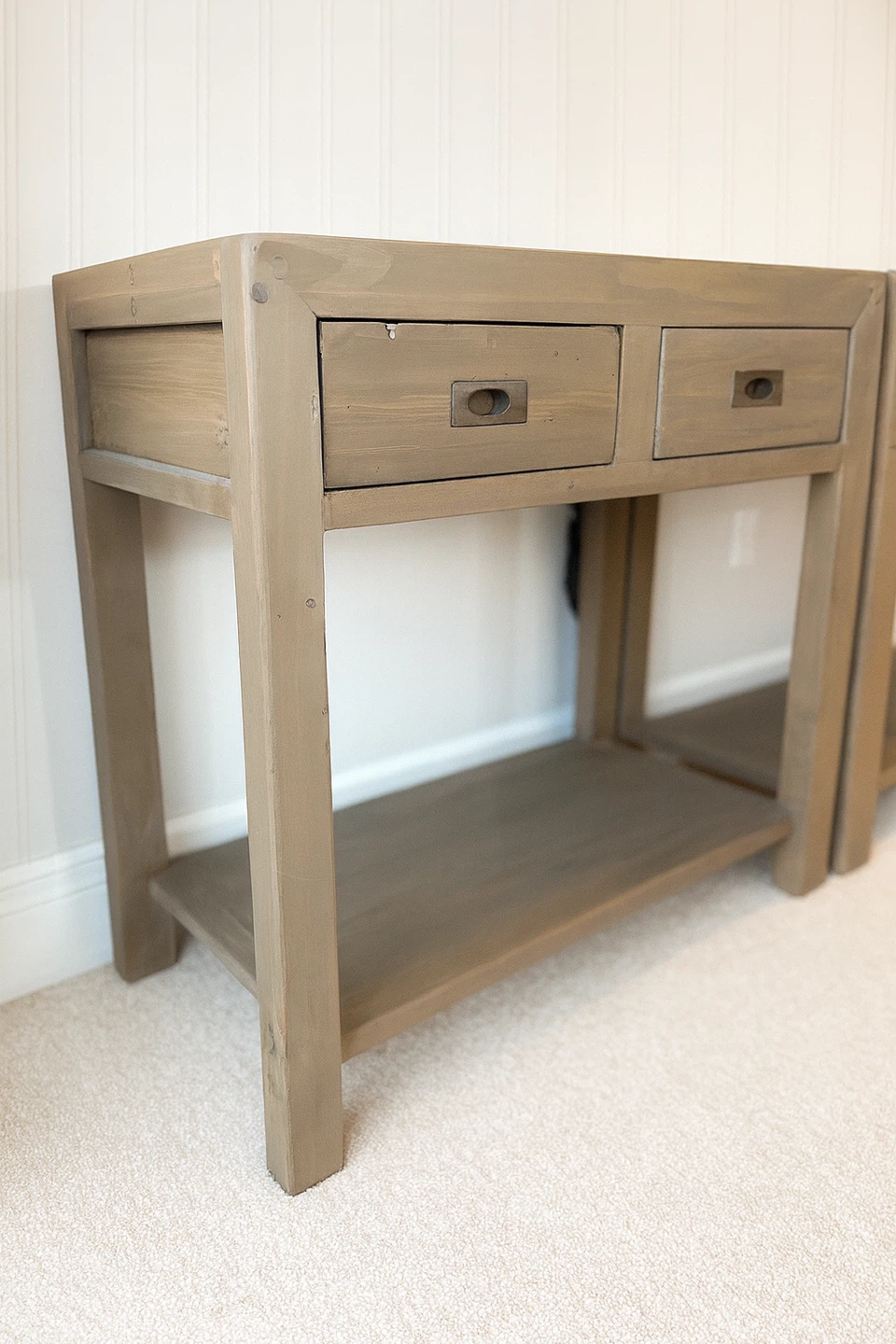 Set of 2 Solid Wood Nightstands | Built-In Outlets + USB