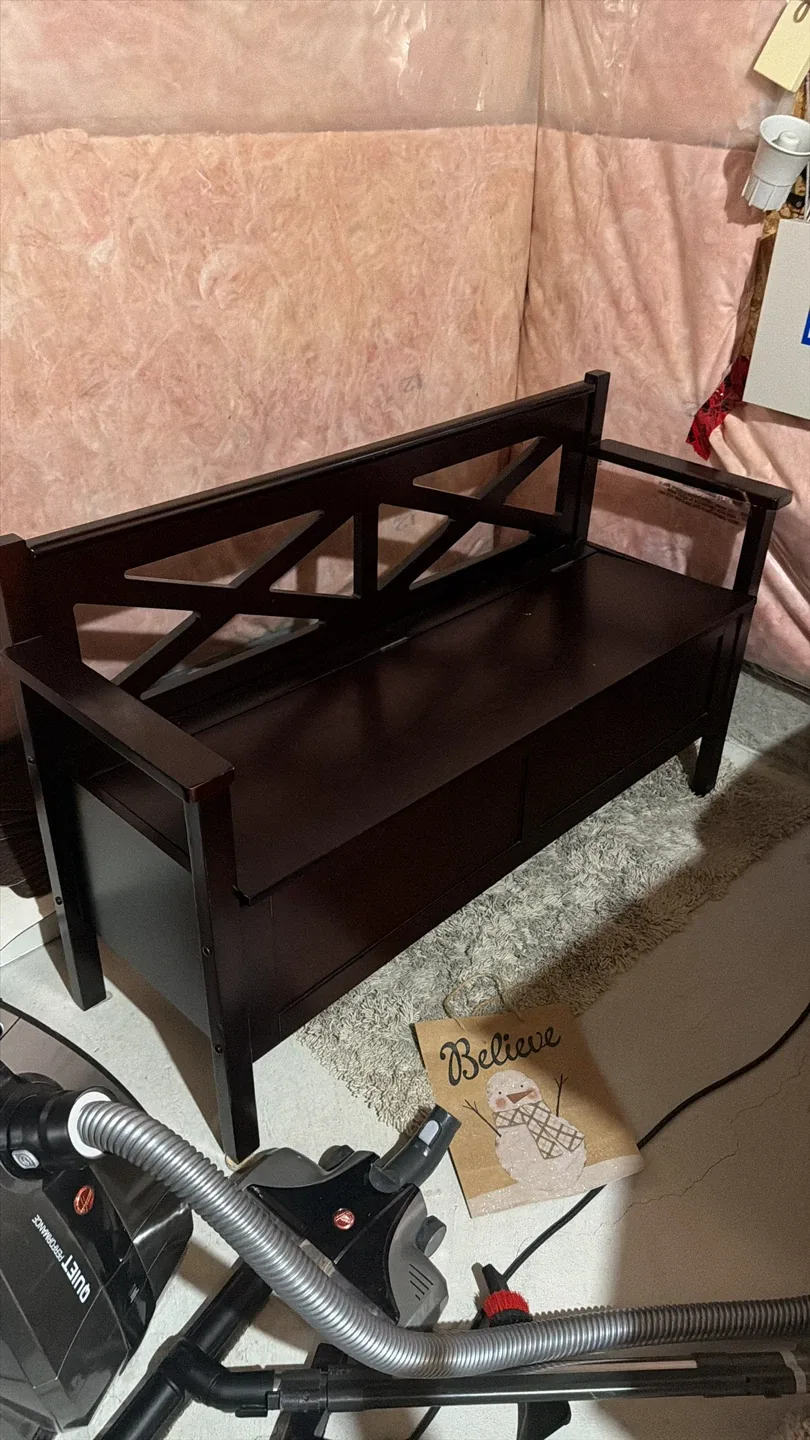 Dark Brown Storage Bench