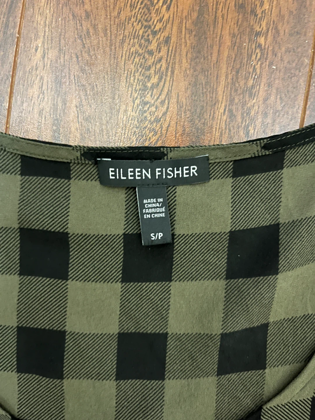 Eileen Fisher women’s small silk sleeveless tunic, olive black - photo 2